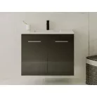 Laurine mosdós szekrény magasfényű fekete színben