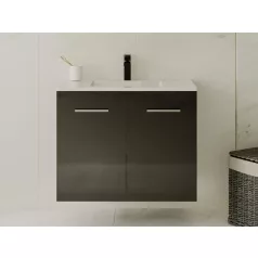 Laurine mosdós szekrény magasfényű fekete színben