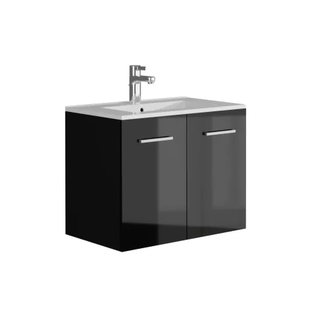Laurine mosdós szekrény magasfényű fekete színben