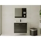 Laurine mosdós szekrény magasfényű fekete színben