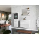 Laurine fürdőszobai magas szekrény  magasfényű fehér színben (110 cm )