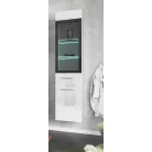 Laurine fürdőszobai magas szekrény II.  magasfényű Fehér színben (133 cm)