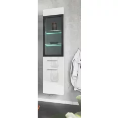   Laurine fürdőszobai magas szekrény II.  magasfényű Fehér színben (133 cm)