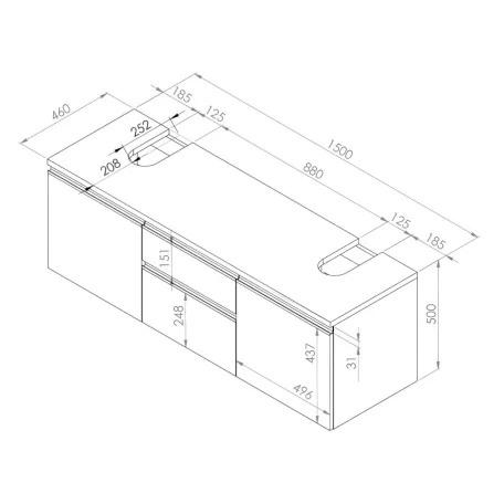 Jimena fürdőszobai szekrény sonoma színben