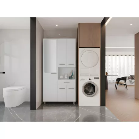 Minela II. fürdőszobai szekrény fehér színben 88 cm