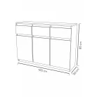 Merg 3S3F 3 ajtós - 3 fiókos komód sonoma színben