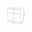 Merg 2S2F 2 ajtós - 2 fiókos komód sonoma színben