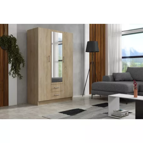 Pino I. tükrös gardróbszekrény 120 cm sonoma színben