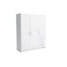 Pino IV. akasztós, polcos, fiókos gardróbszekrény 144 cm fehér színben