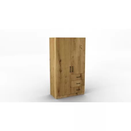 Pino III. akasztós, polcos, fiókos gardróbszekrény 96 cm artisan színben