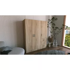   Pino IV. akasztós, polcos, fiókos gardróbszekrény 144 cm sonoma színben