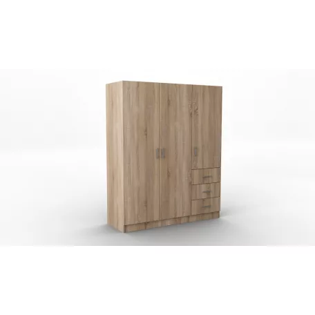 Pino IV. akasztós, polcos, fiókos gardróbszekrény 144 cm sonoma színben