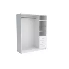 Pino IV. akasztós, polcos, fiókos gardróbszekrény 144 cm szürke színben