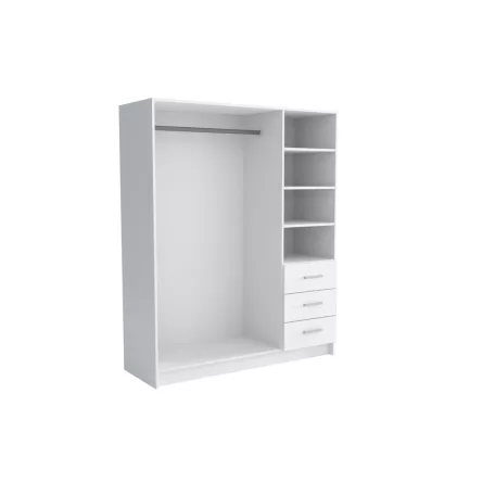 Pino IV. akasztós, polcos, fiókos gardróbszekrény 144 cm szürke színben