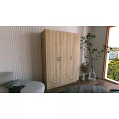   Pino V. akasztós, polcos, fiókos gardróbszekrény 144 cm sonoma színben