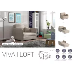   VIVA LOFT I. előre nyíló rugós fotelágy Mono 232 színben