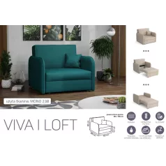   VIVA LOFT I. előre nyíló rugós fotelágy Mono 238 színben