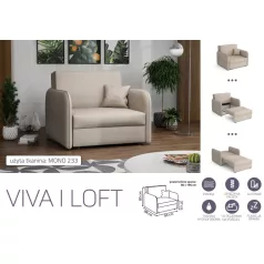   VIVA LOFT I. előre nyíló rugós fotelágy Mono 233 színben
