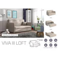   VIVA LOFT III. előre nyíló rugós kanapé Mono 232 színben