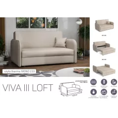   VIVA LOFT III. előre nyíló rugós kanapé Mono 233 színben