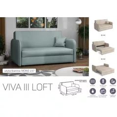   VIVA LOFT III. előre nyíló rugós kanapé Mono 237 színben