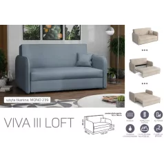   VIVA LOFT III. előre nyíló rugós kanapé Mono 239 színben