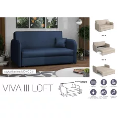   VIVA LOFT III. előre nyíló rugós kanapé Mono 241 színben