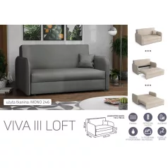   VIVA LOFT III. előre nyíló rugós kanapé Mono 246 színben