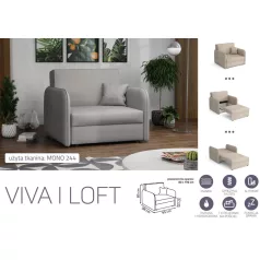   VIVA LOFT I. előre nyíló rugós fotelágy Mono 244 színben