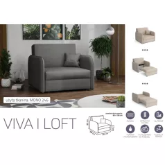   VIVA LOFT I. előre nyíló rugós fotelágy Mono 246 színben