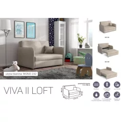   VIVA LOFT II. előre nyíló rugós kanapé Mono 232 színben