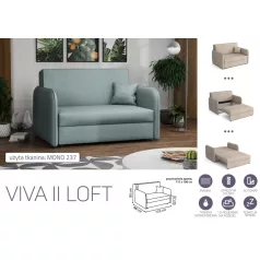   VIVA LOFT II. előre nyíló rugós kanapé Mono 237 színben