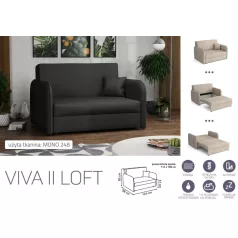   VIVA LOFT II. előre nyíló rugós kanapé Mono 248 színben