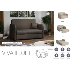   VIVA LOFT II. előre nyíló rugós kanapé Mono 234 színben