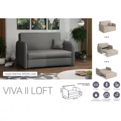   VIVA LOFT II. előre nyíló rugós kanapé Mono 246 színben
