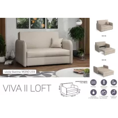   VIVA LOFT II. előre nyíló rugós kanapé Mono 233 színben