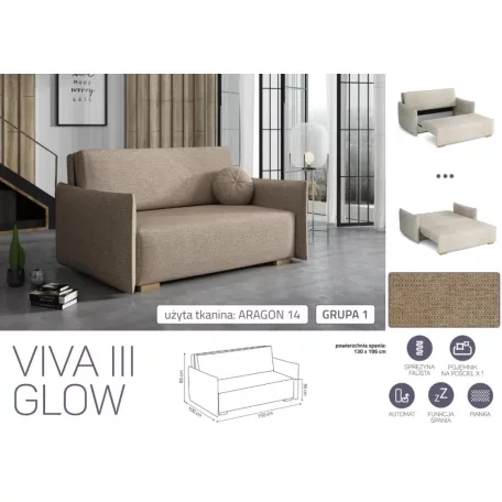 VIVA Glow III. előre nyíló fotel Aragon 14 színben
