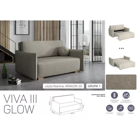 VIVA Glow III. előre nyíló fotel Aragon 20 színben