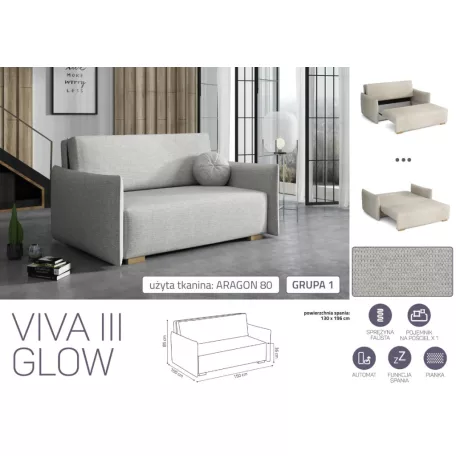 VIVA Glow III. előre nyíló fotel Aragon 80 színben