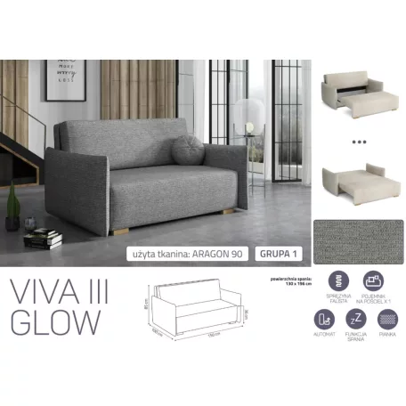 VIVA Glow III. előre nyíló fotel Aragon 90 színben