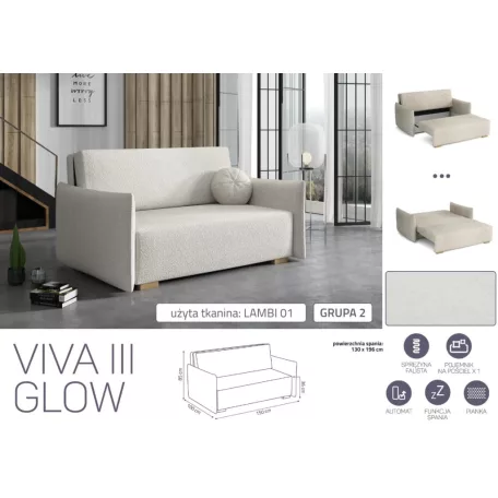VIVA Glow III. előre nyíló fotel Lambi 01 színben