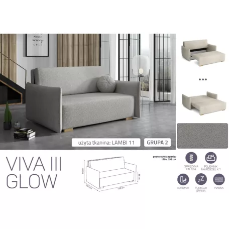 VIVA Glow III. előre nyíló fotel Lambi 11 színben