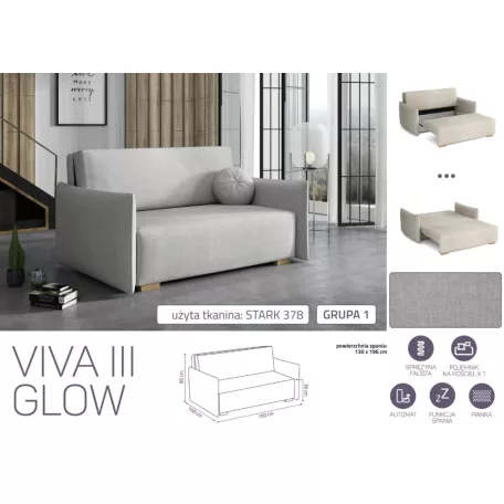 VIVA Glow III. előre nyíló fotel Stark 378 színben