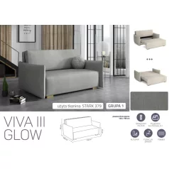 VIVA Glow III. előre nyíló fotel Stark 379 színben