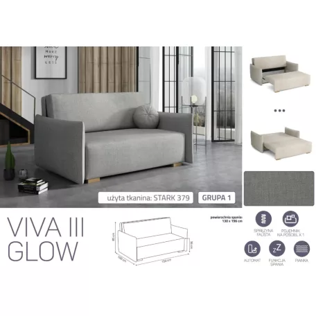 VIVA Glow III. előre nyíló fotel Stark 379 színben