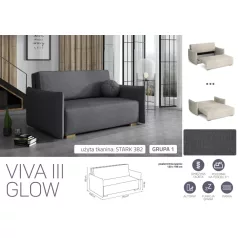 VIVA Glow III. előre nyíló fotel Stark 382 színben