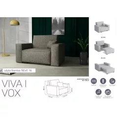 VIVA Vox I. előre nyíló fotel Neve 16 színben