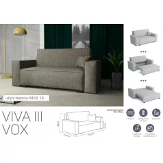 VIVA Vox III. előre nyíló kanapé Neve 16 színben