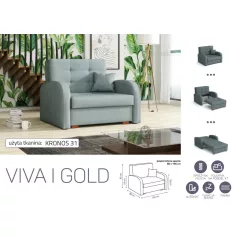 VIVA Gold I. előre nyíló fotelágy Kronos 31 színben