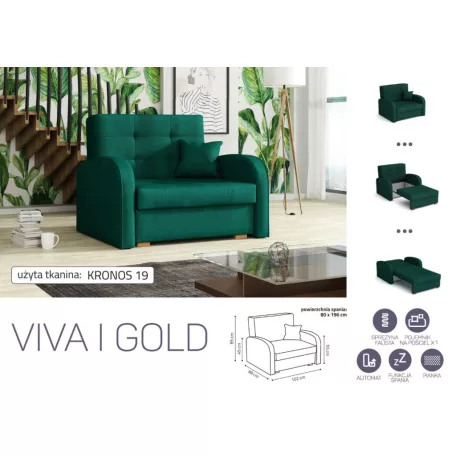 VIVA Gold I. előre nyíló fotelágy Kronos 1 színben